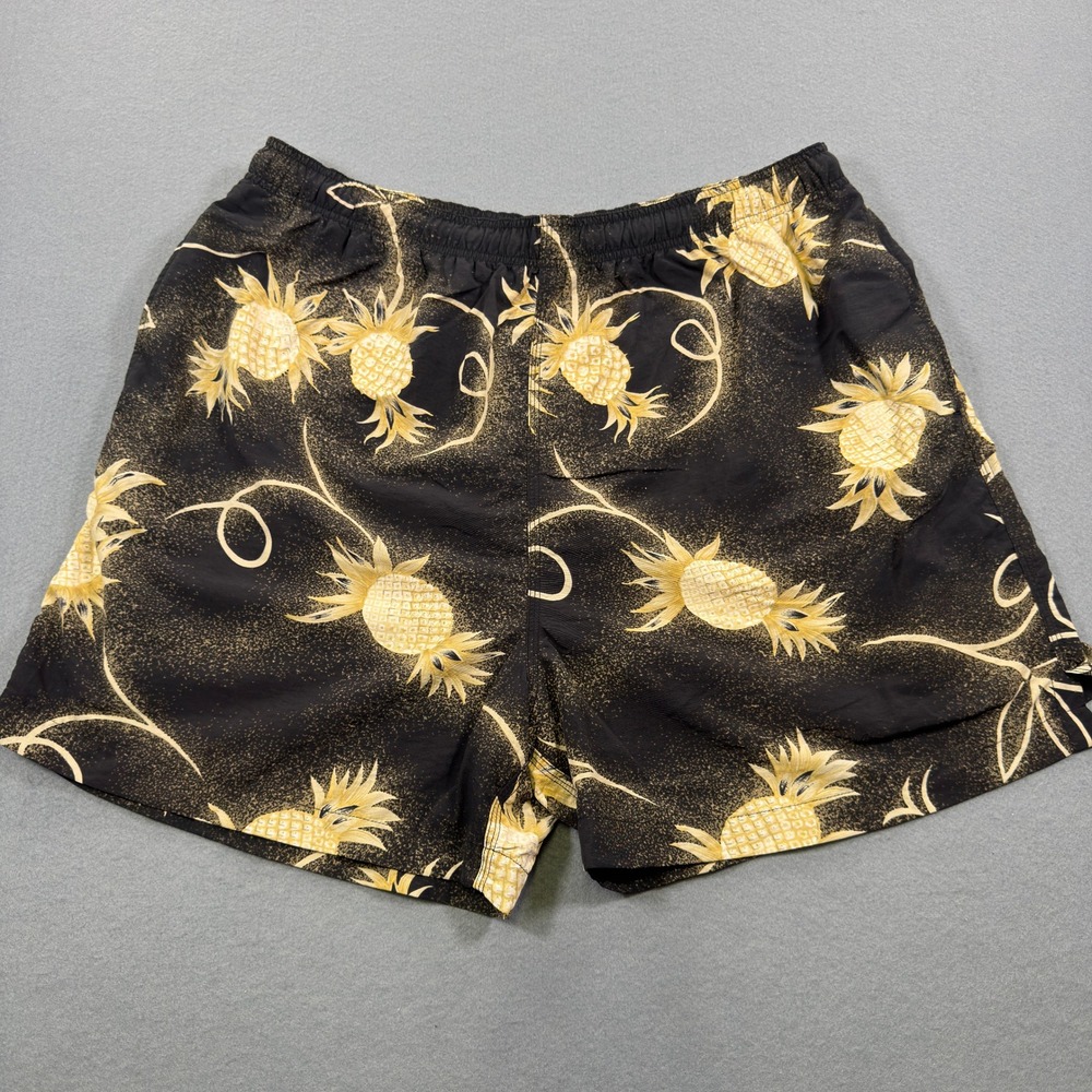 Tommy Bahama Mens XL Pineapple Print Swim Trunks Black Bungalow Brand